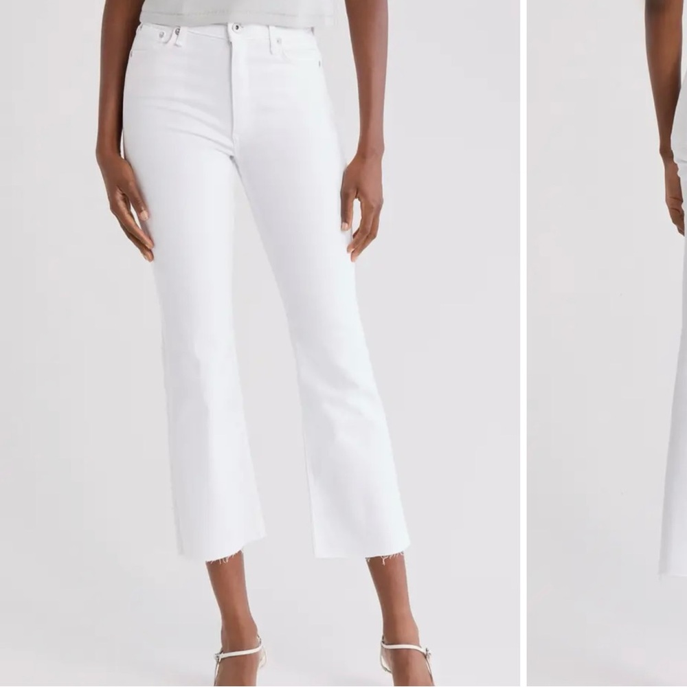 Rag & Bone White Nina High Rise Ankle Flare Jeans